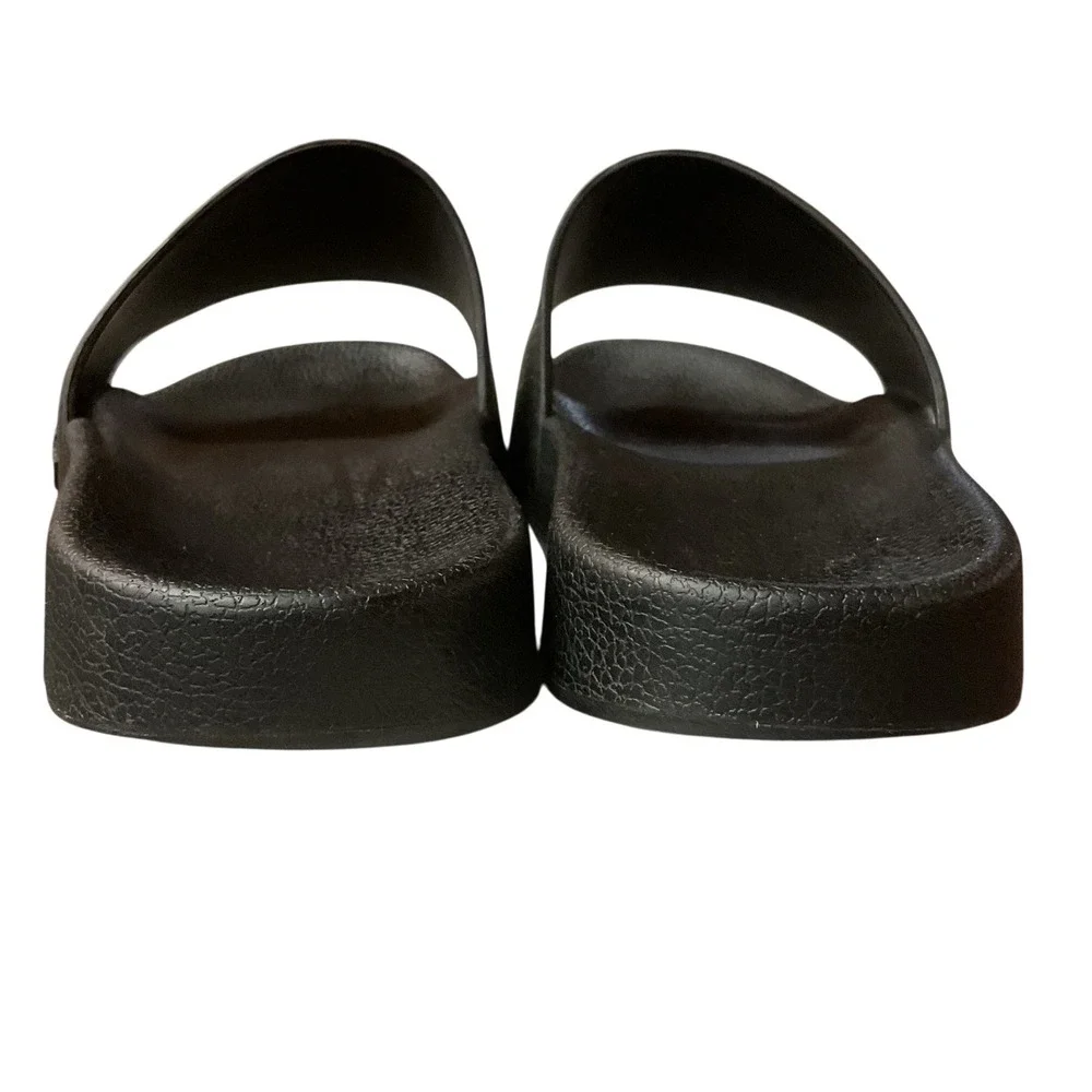 Psycho Bunny Men's Embossed Bunny Logo Casual Loungewear Slides Black Size 10